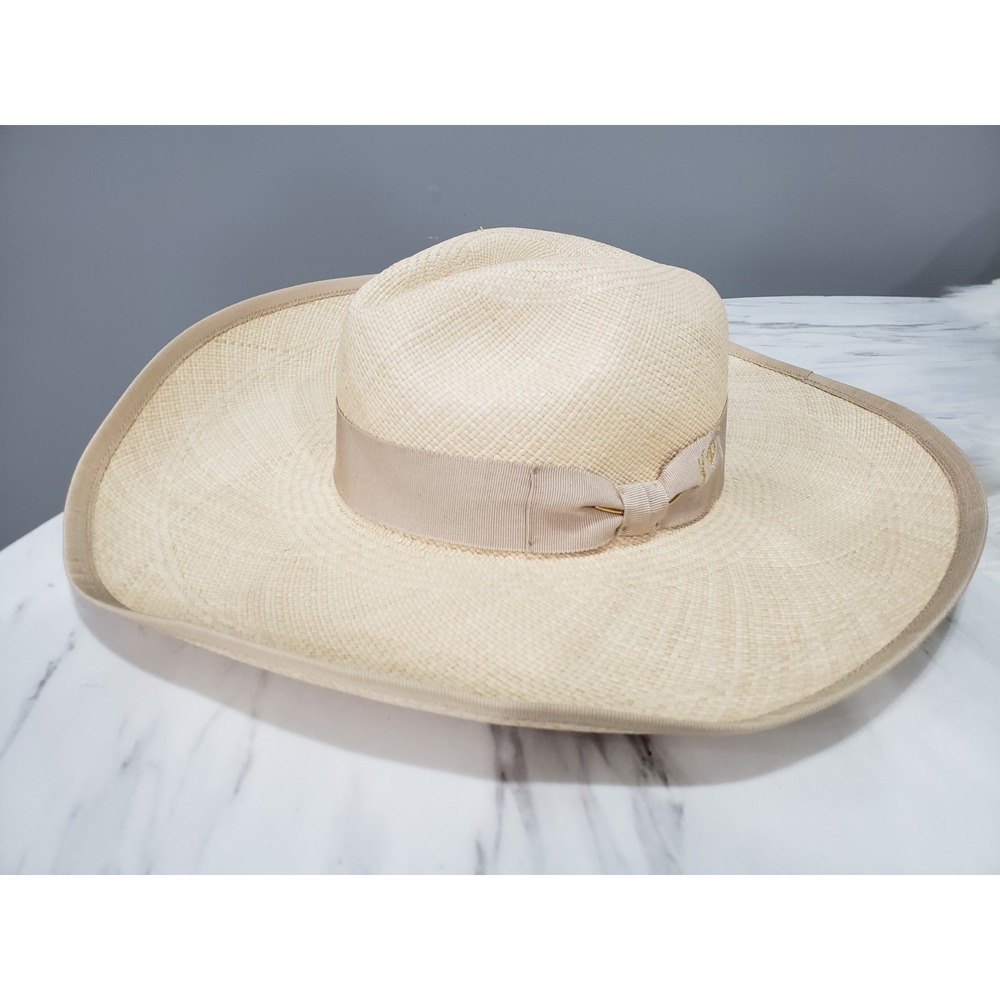 NEW SIZE LARGE Van‎ Palma JUDE Natural Wide Brim Hat - Made in France
